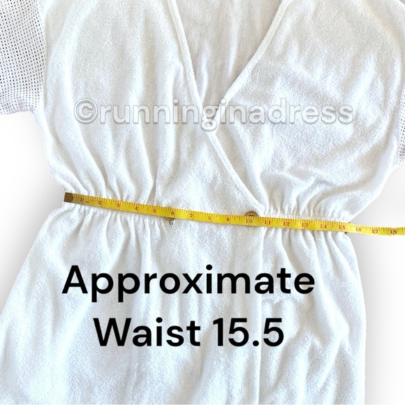 Vintage 80’s  Nautical Terrycloth Wrap Swim Cover Up Robe In White - Picture 13 of 16